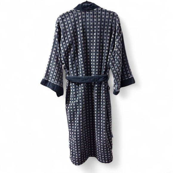 Vintage Christian Dior Monsieur Robe Cotton One Size Black\Tan - Picture 4 of 6